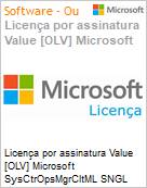 Licença por assinatura Value [OLV] Microsoft SysCtrOpsMgrCltML SNGL LicSAPk OLV NL 1Y AqY1 Acdmc [Educacional] AP PerUsr Additional Product Non-Specific 1 Year(s) Acquired year 1 (Figura somente ilustrativa, não representa o produto real)