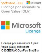 Licença por assinatura Open Value [OLV] Microsoft O365EDUA3OpnFac ShrdSvr SNGL SubsVL OLV NL 1Mth Acdmc [Educacional] AP Additional Product Non-Specific 1 Month(s) Non-Specific (Figura somente ilustrativa, não representa o produto real)