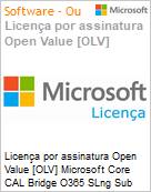 Licença por assinatura Open Value [OLV] Microsoft Core CAL Bridge O365 SLng Sub OLV NL 1M AP Per User Additional Product Non-Specific 1 Month(s) Non-Specific (Figura somente ilustrativa, não representa o produto real)