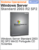 P73-02526 - Software FPP Microsoft Windows Server Standard 2003 R2 SP2 Win32 Portugus CD 5 Clientes FPP (Full)