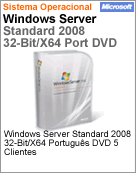 P73-03889 - Software FPP Microsoft Windows Server Standard 2008 32-Bit/X64 Portugus DVD 5 Clientes FPP (Full)