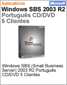 T72-01385 - Software FPP Microsoft Windows Small Business Server [SBS] 2003 R2 Portugus CD/DVD 5 Clientes FPP (Full)