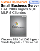 T74-01214 - Software FPP Microsoft Windows Small Business Server [SBS] CAL 2003 Ingls VUP MLP 5 Clientes AddPak Device CAL FPP (Full)
