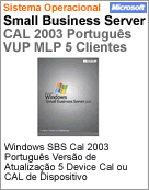 T74-01218 - Software FPP Microsoft Windows Small Business Server [SBS] CAL 2003 Portugus VUP MLP 5 Clientes Addicional Pak com Device CAL FPP (Full)