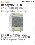 RND4250 - Storage Server NETGEAR ReadyNAS 1TB (2 x 500GB) RAID Integrado Desktop