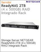 RNR4450 - Storage Server NETGEAR ReadyNAS 2TB (4 x 500GB) RAID Integrado Rack