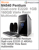 103615 - Desktop-PC Positivo Corporate M4540 Intel Pentium Dual-Core E2220 (2.40GHz) 1GB 160GB Vista Basic Multimidia