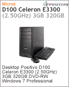 1302546 - Desktop-PC Positivo D100 Intel Celeron E3300 (2.50GHz) 3GB 320GB DVD-RW Windows 7 Professional