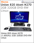 1700004 - Desktop-PC Positivo Union 820 Intel Atom N270 (1.60GHz) 2GB 320GB DVD-RW Linux