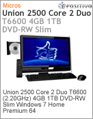 1700007 - Desktop-PC Positivo Union 2500 Intel Core 2 Duo T6600 (2.20GHz) 4GB 1TB DVD-RW Slim Windows 7 Home Premium 64