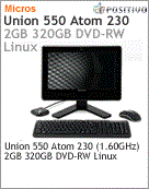 1700021 - Desktop-PC Positivo Union 550 Intel Atom 230 (1.60GHz) 2GB 320GB DVD-RW Linux