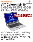 200044 - Notebook Positivo V47 Intel Celeron M 410 (1.46GHz) 512MB 40GB WXGA 14