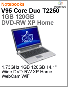 200206 - Notebook Positivo V95 Intel Core Duo T2250 (1.73GHz) 1GB 120GB 14.1