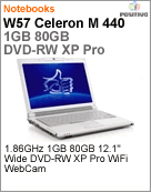 200212-M - Notebook Positivo W57 Intel Celeron M 440 (1.86GHz) 1GB 80GB 12.1