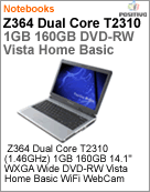 200278 - Notebook Positivo Z364 Intel Pentium Dual-Core T2310 (1.46GHz) 1GB 160GB 14.1