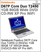 200292 - Notebook Positivo D67P Intel Core Duo T2450 (2.00GHz) 1GB 80GB 13
