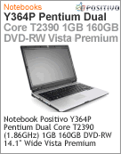 200471 - Notebook Positivo Y364P Intel Pentium Dual-Core T2390 (1.86GHz) 1GB 160GB DVD-RW 14.1