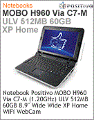 200514 - Netbook Positivo MOBO H960 Via C7-M (1.20GHz) ULV 512MB 60GB 8.9