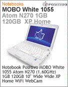 200559 - Netbook Positivo MOBO White 1055 Intel Atom N270 (1.60GHz) 1GB 120GB 10