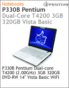 200717 - Notebook Positivo P330B Intel Pentium Dual-Core T4200 (2.00GHz) 3GB 320GB DVD-RW 14