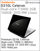 3010052 - Notebook Positivo Premium D210L Intel Celeron Dual-Core T3000 (1.80GHz) 2GB 160GB 14