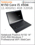 3050835 - Notebook Positivo N150 Intel Core i5-450M (2.40GHz) 4GB 320GB 14