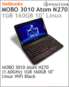 3600036 - Netbook Positivo MOBO 3010 Intel Atom N270 (1.60GHz) 1GB 160GB 10