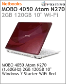 3600040 - Netbook Positivo MOBO 4050 Intel Atom N270 (1.60GHz) 2GB 120GB 10