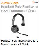 Headset Poly Blackwire C3210 Monocromtica USB-A (Figura somente ilustrativa, no representa o produto real)