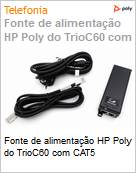 Fonte de alimentao HP Poly do TrioC60 com CAT5 (Figura somente ilustrativa, no representa o produto real)
