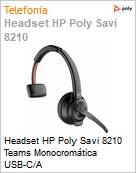 Headset HP Poly Savi 8210 Teams Monocromtica USB-C/A  (Figura somente ilustrativa, no representa o produto real)
