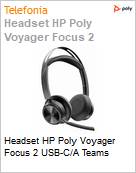 Headset HP Poly Voyager Focus 2 USB-C/A Teams  (Figura somente ilustrativa, no representa o produto real)