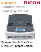 Scanner Ricoh ScanSnap ix1600 A4 40ppm Branco  (Figura somente ilustrativa, no representa o produto real)