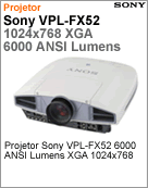 VPL-FX52 - Projetor Sony VPL-FX52 6000 ANSI Lumens 1024x768 XGA (DataShow/Retroprojetor)