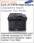 CLX-3175FN/XAZ - Impressora Multifuncional Laser Colorida Samsung CLX-3175Fn (Impresso / Cpia: 4ppm; Scanner; Fax) Rede