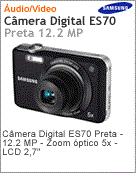 EC-ES70ZZVPBBR - Cmera Digital Samsung ES70 (12.2mp; Zoom 5x/3x) LCD 2.7