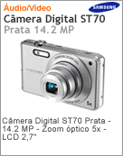 EC-ST70ZZVPSBR - Cmera Digital Samsung ST70 (14.2mp; Zoom 5x/5x) LCD 2.7
