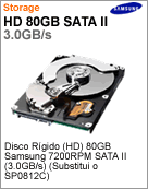 HD080HJ - Unidade de Disco Rgido (HD) 80GB Samsung 7.200 rpm SATA 2 (3.0GBs) (Substitui o SP0812C)