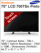 LH70TCTMBC/ZA - Monitor 70 LFD para Sinalizao Digital Samsung 700TSN Preto