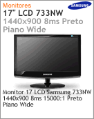 LS17CMNSFMZD - Monitor 17" LCD Samsung 733NW 1440x900 8ms 15000:1 Preto Piano Wide