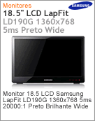 LS19LFUGF8LZD - Monitor 18,5" LCD Samsung LapFit LD190G 1360x768 5ms 20000:1 Preto Brilhante Wide