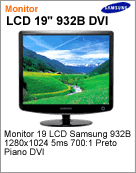 LS19PEBSFV/XAZ - Monitor 19" LCD Samsung 932B 1280x1024 5ms 700:1 Preto Piano DVI