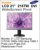 LS21DPWASQ/XAZ - Monitor 21" LCD Samsung 215TW 1680x1050 8ms 1000:1 Preto com Prata DVI Wide Pivot [Gira 180]
