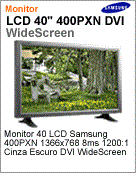 LS40BHTNB/XAZ - Monitor 40" LFD para Sinalizao Digital Samsung 400PXN 1366x768 8ms 1200:1 Cinza Escuro DVI Wide