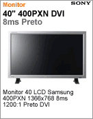 LS40BHZNB/XAZ - Monitor 40" LFD para Sinalizao Digital Samsung 400PXN 1366x768 8ms 1200:1 Preto DVI