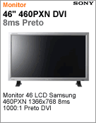 LS46BHZNB/XAZ - Monitor 46" LFD para Sinalizao Digital Samsung 460PXN 1366x768 8ms 1000:1 Preto DVI