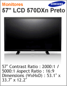 LS57BPTNB/XAA - Monitor 57 LFD para Sinalizao Digital Samsung 570DXN Preto