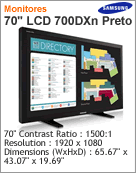 LS70BPTNB/XAA - Monitor 70 LFD para Sinalizao Digital Samsung 700DXN Preto