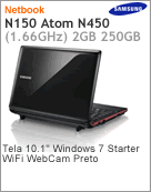 NP-N150-JD01BR - Netbook Samsung NP-N150 Intel Atom N450 (1.66GHz) 2GB 250GB 10.1