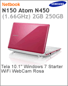 NP-N150-JD02BR - Netbook Samsung NP-N150 Intel Atom N450 (1.66GHz) 2GB 250GB 10.1